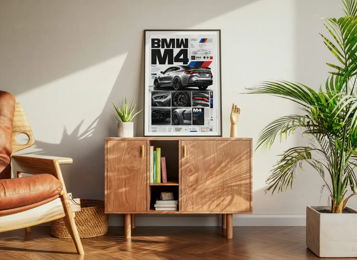 BMW M4 G82 poster in a room